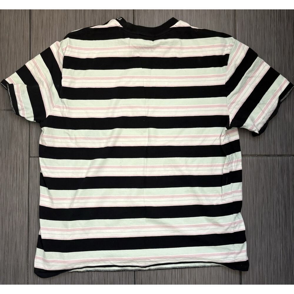 Guess Originals Vintage T-Shirt Embroidered Spellout Men XL Striped Tee Retro - Picture 3 of 6